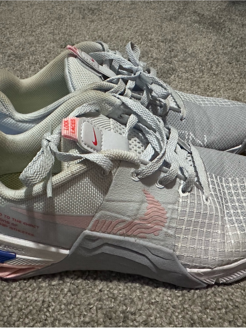 Nike Metcon Women’s Light Gray and Pink Training Shoes